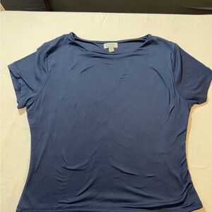 Elegant Navy Short Sleeve Women's Top